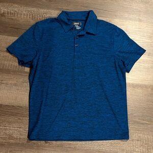 Alfani Deep Heathered Blue and Black Polo Shirt - regular fit size medium